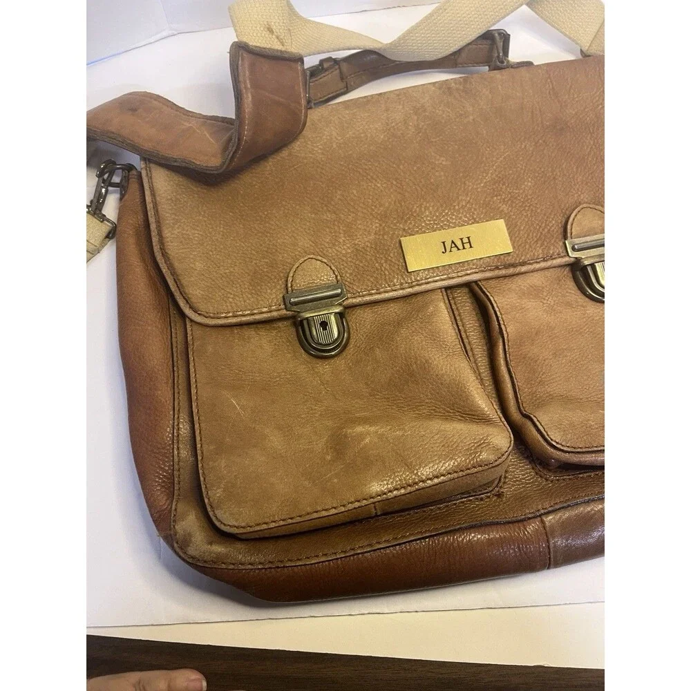 Vintage Georgetown Italy Messenger Bag Laptop Briefcase Leather Boho Emo Hipster